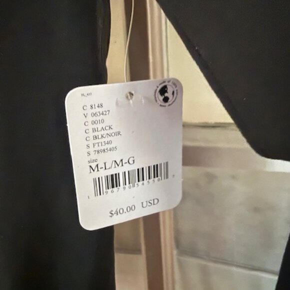 Free People Clean Lines Long Sleeve Black Shirt (NWT) Size M/L - Picture 3 of 4